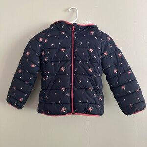 KIDS - JACKET - WINTER JACKET - GAP - ROSES / BLUE COLOR - SIZE S